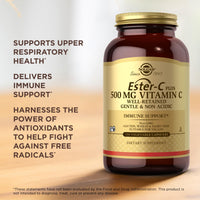 Thumbnail for Solgar Ester-C Plus 500 mg Vitamin C (Ascorbate Complex) - 250 Vegetable Capsules - Gentle & Non Acidic - Antioxidant & Immune Support - Non GMO, Vegan, Gluten Free, Kosher - 250 Servings