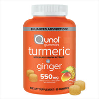 Thumbnail for Qunol Turmeric and Ginger with Black Pepper Gummies, Turmeric Curcumin Supplement, Joint Health Support Gummy, 90ct Gummies