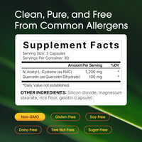 Thumbnail for NatureBell NAC 1,200mg with Quercetin - 240 Capsules - N-Acetyl Cysteine - Antioxidant Supplement for Cellular Health - Supports Liver, Lung & Immune Function*