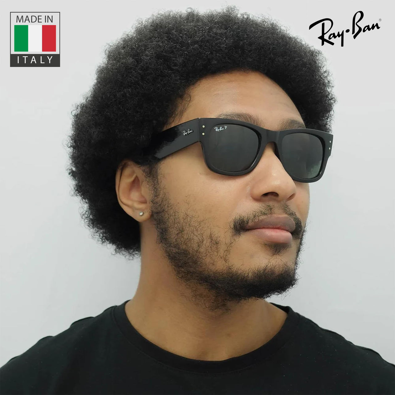 Ray-Ban RB0840S MEGA WAYFARER Square Shape Sunglasses With Eyewear Kit Bundle - High Bridge Fit - Ideal Formal and Casual Wear Square Sunglasses