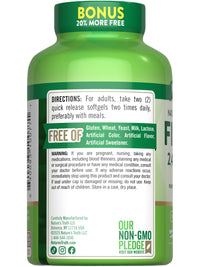 Thumbnail for Nature's Truth Fish Oil 2400mg | 120 Quick Release Softgels | 720 mg Omega 3 | Burpless Lemon Flavor Pills | Non-GMO & Gluten Free Supplement