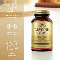 Thumbnail for Solgar Glycine 500 mg - 100 Vegetable Capsules - Non-GMO, Vegan, Gluten Free, Dairy Free, Kosher - 100 Servings