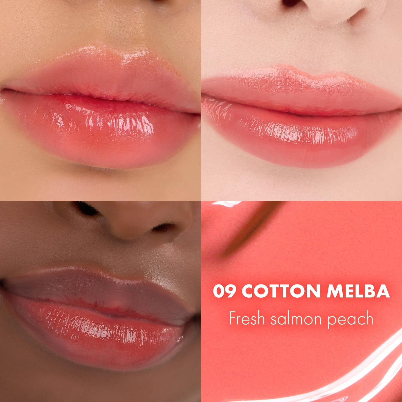 rom&nd Dewy-ful Water Tint 09 Cotton Melba | Hydrating, Non-Sticky Lip Stain with Sheer Gloss | Long-Lasting K-Beauty Liquid Lip Color