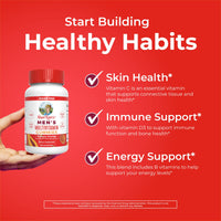 Thumbnail for MaryRuth's Multivitamin Gummies for Men | Vitamin A, C, D, E, B6, B12, Biotin, Zinc | Energy Metabolism | Immunity | Bone Health | Cellular Health | Vegan | Non-GMO | Gluten & Sugar Free | 60 Count
