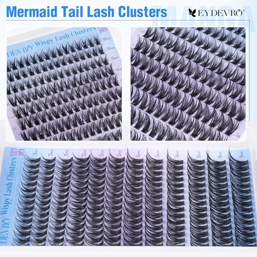 Image 4 of EYDEVRO Wispy Lash Clusters Natural Eyelash Clusters 10-16mm Cluster Eyelash Extensions 192 Pcs Individual Lashes CD Curvature Cluster Lashes Comfortable Soft Thin Band DIY Lash Extensions