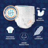 Thumbnail for Tranquility Premium Overnight Disposable Absorbent Underwear (14 Count) - XL, 48-66 in. Waist - Maximum Absorbency, All-Night Sleep, Breathable Comfort, Adult Diapers