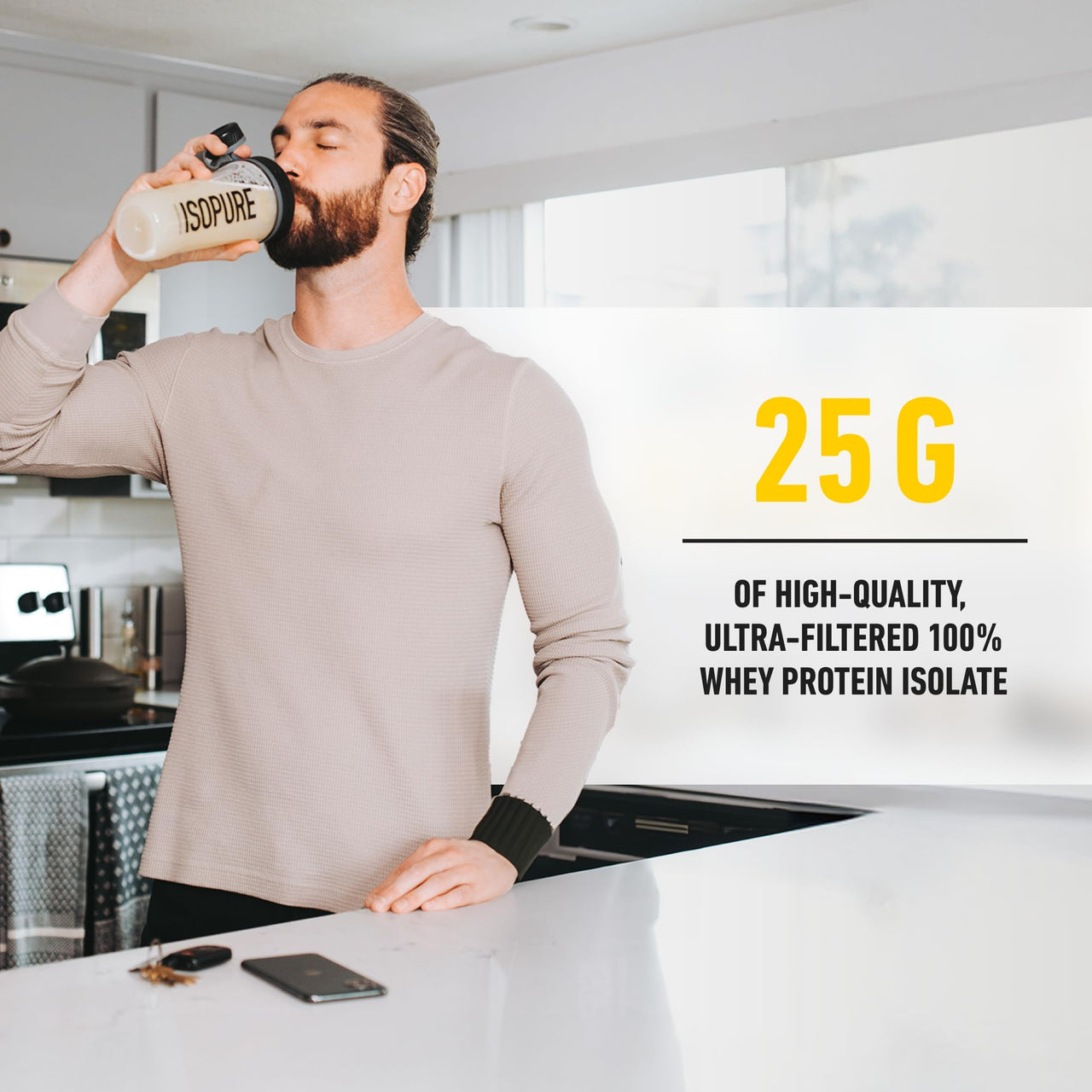 Isopure Zero Carb 100% Pure Whey Isolate Protein Powder, Lactose Free, Gluten Free, With Vitamins, Banana Cream, 25g Protein Per Serving, 3 Lbs, 44 Servings (Packaging May Vary)