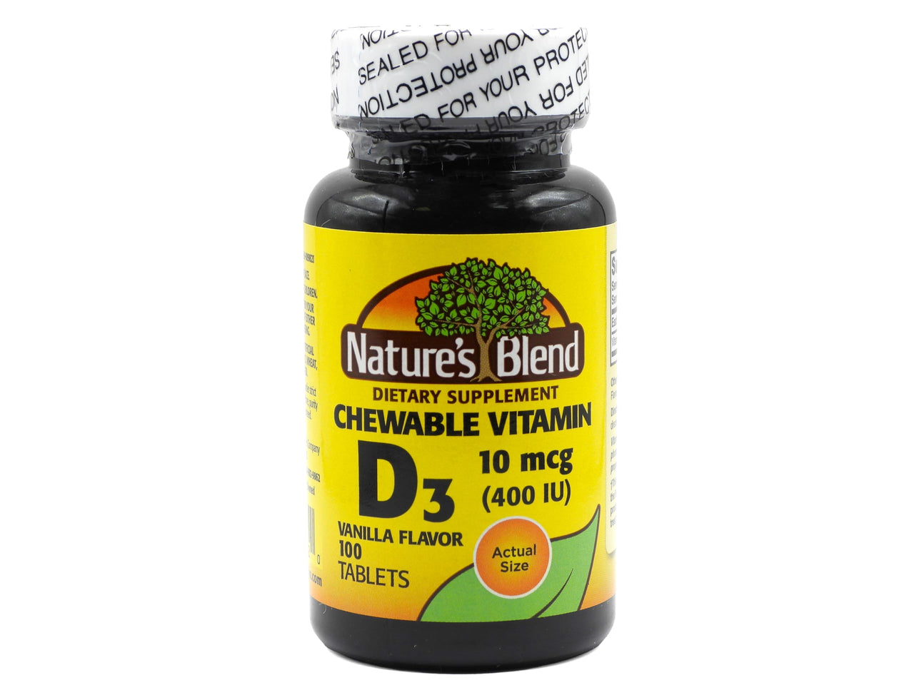 Nature's Blend Vitamin D3 400 IU Chewable Vanilla Flavor 100 Tablets