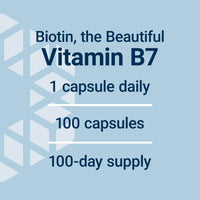 Thumbnail for Life Extension Biotin 600 mcg Vitamin B7 Support Supplement for Beautiful Hair, Nails & Beyond – Gluten-Free, Non-GMO - 100 Capsules