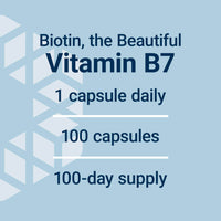 Thumbnail for Life Extension Biotin 600 mcg Vitamin B7 Support Supplement for Beautiful Hair, Nails & Beyond – Gluten-Free, Non-GMO - 100 Capsules
