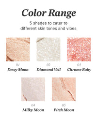 Thumbnail for Glint Dewy Highlighter (Dewy Moon, 0.08oz) - Luminous Glow, Infused with Micropearls, Shiny Illuminator. Rich Pigment & Silky Touch, Korean Makeup.
