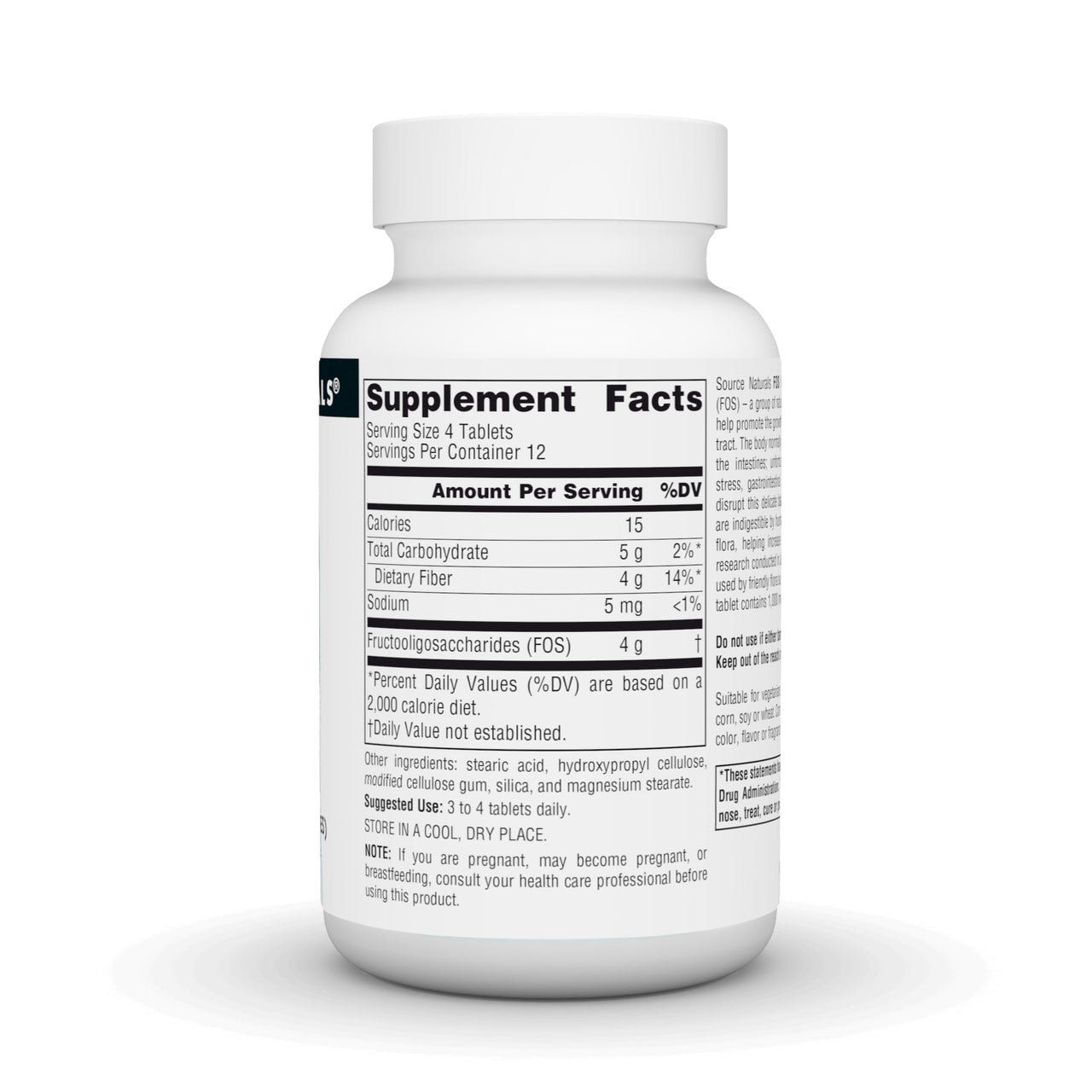 Source Naturals FOS 1000 mg Fructooligosaccharides Probiotic Enhancer - 50 Tablets