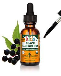 Thumbnail for Herb Pharm Kids Certified-Organic Alcohol-Free Black Elderberry Glycerite Liquid Extract Drops, 1 Oz