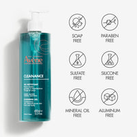Thumbnail for Avène Cleanance Cleansing Gel Soap Free Cleanser for Acne Prone, Oily, Face & Body, 13.5 Oz