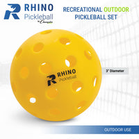 Thumbnail for Champion Sports Outdoor Pickleball Balls - Official Size Outdoor Pickleballs - Yellow Pickleball Ball Set for Outdoor Courts - 6 Pack