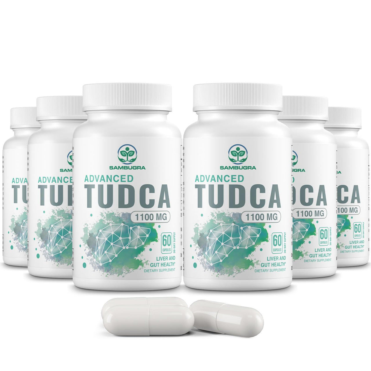 Sambugra TUDCA Liver Supplements 1100mg, 3rd Party Tested Ultra Strength Bile Salt TUDCA Supplement, Liver Support for Detox Cleanse and Repair, 360 Capsules