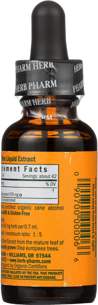 Thumbnail for Herb Pharm Certified Organic Olive Leaf Liquid Extract for Immune System Support - 1 Ounce