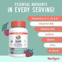 Thumbnail for MaryRuth Organics Toddler Multivitamin Gummies + Postbiotics | USDA Organic | Vitamins for Kids Ages 2+ | Immune Support | Vitamin C | Vitamin D3 | Vitamin A | Zinc | Vegan | Non-GMO | 60 Servings