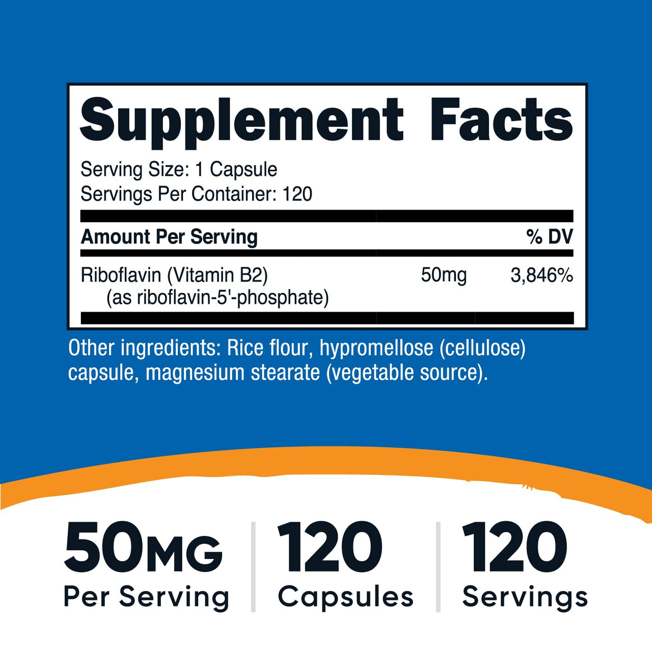 Nutricost R-5-P (Riboflavin-5-Phosphate) (Vitamin B2) 50 MG, 120 Capsules - Vegan, GMO-Free