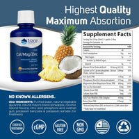 Thumbnail for Trace Minerals Cal/Mag/Zinc - Liquid Mineral Supplement for Natural Body Health - Bone, Muscle & Cellular Health - Supports Immunity & Energy - Gluten-Free - 16Fl Oz (32 Servings) - Pineapple Coconut