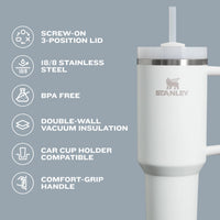 Thumbnail for STANLEY Quencher H2.0 Tumbler with Handle and Straw 40 oz | Flowstate 3-Position Lid | Cup Holder Compatible for Travel | Insulated Stainless Steel Cup | BPA-Free | Blue Spruce