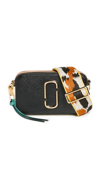 Thumbnail for Marc Jacobs Women's Snapshot Camera Bag, Black/Honey Ginger Multi, One Size