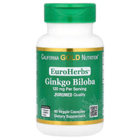 Thumbnail for California Gold Nutrition EuroHerbs™, Ginkgo Biloba Extract, Euromed Quality, 120 mg, 60 Veggie Capsules