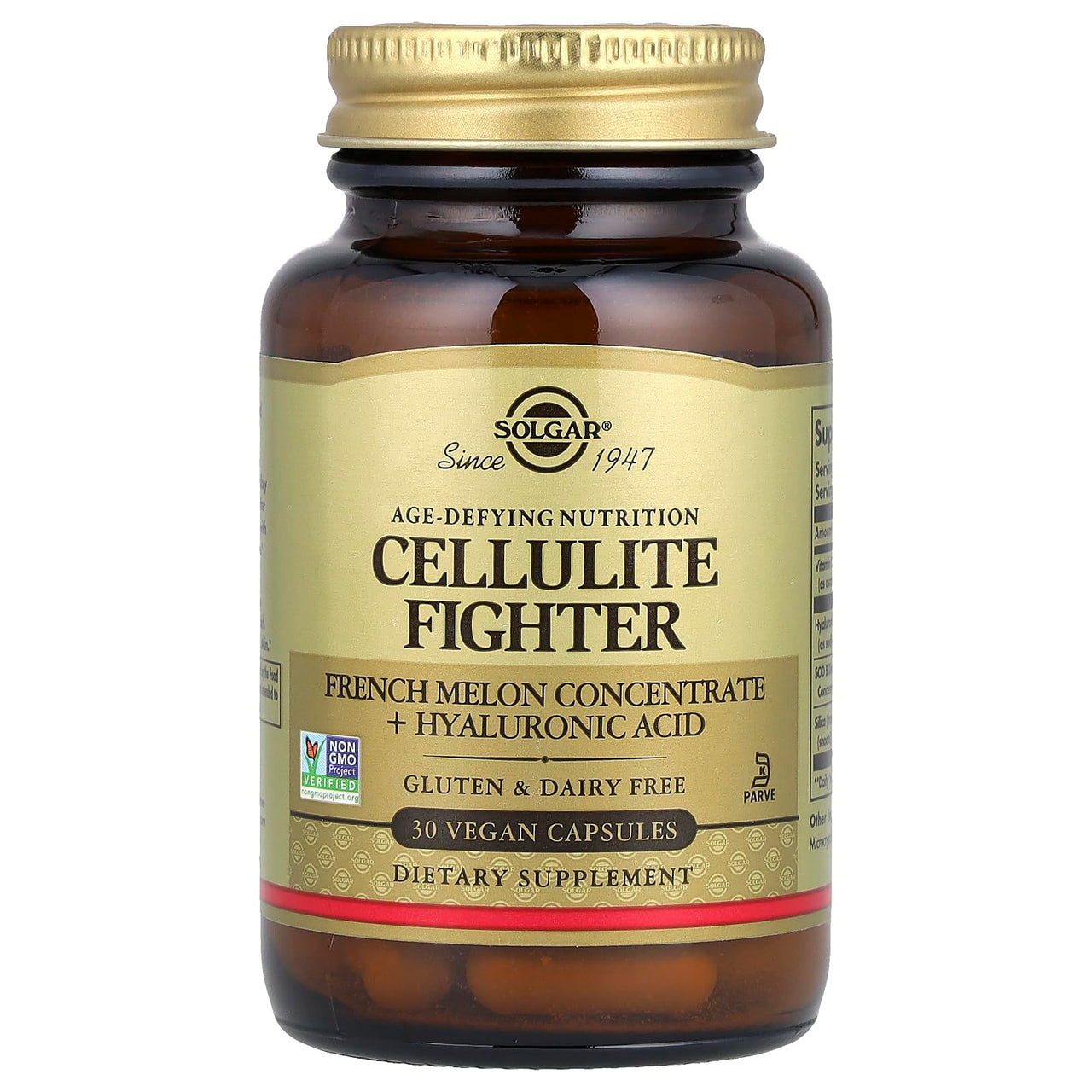 Solgar Cellulite Fighter Skin Vitamin and Mineral Supplement, Support Smooth Skin with French Melon Concentrate, Hyaluronic Acid and Vitamin C Supplement, Age-Defying Nutrition for Women, 30 Servings