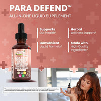 Thumbnail for para Defend Wormwood Black Walnut Cleanse for Humans Drops Liquid Soursop Garlic Pumpkin Seed PAU D'Arco Oil of Oregano Turmeric Berberine Neem Extract Hull Bark Tincture by Clean Nutra