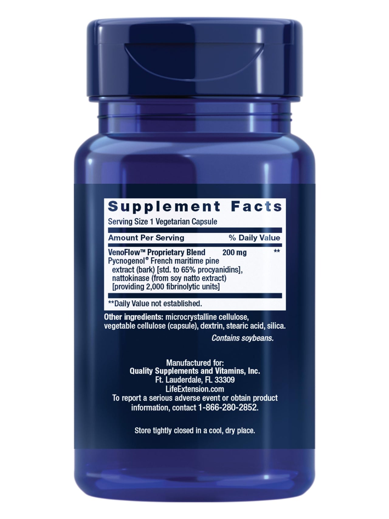 Life Extension VenoFlow™, nattokinase Enzyme, French Maritime Pine bark Extract, Supports Healthy Vascular Function, arm and Leg Circulation, Gluten Free, Non-GMO, Vegetarian, 1-Daily, 30 Capsules