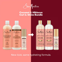 Thumbnail for SheaMoisture Coconut & Hibiscus Curl & Shine Shampoo & Conditioner, Family Sizes + Smooth & Shine Oil for Bouncy Curls, Shiny Hair, Frizz Control