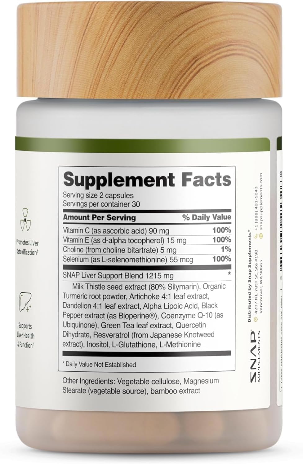 Snap Supplements Liver Health & Detox - Milk Thistle Supplement Supports Healthy Liver and Digestive Health, 60 Vegetarian Capsules (1 Month Supply)