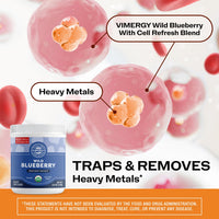 Thumbnail for Vimergy Wild Blueberry Powder –Protects Brain Health* - Supports Cardiovascular Function* – USDA Organic, Vegan & Gluten-Free – 250g