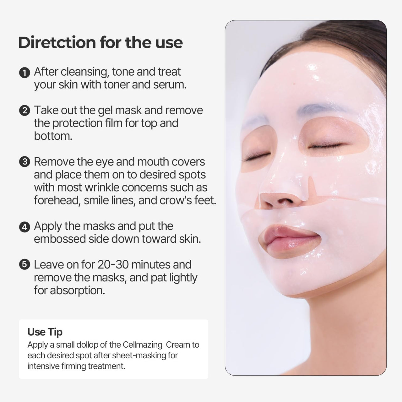 Torriden CELLMAZING Collagen Firming Gel Facial Sheet Mask (4 sheets) | Face Mask Only | 5D Collagen Complex, Amino Acid Complex, Peptide