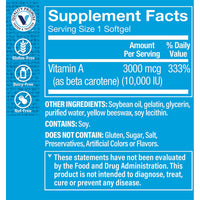 Thumbnail for The Vitamin Shoppe Beta-Carotene 3,000 MCG (Vitamin A), Antioxidant Support for Vision & Immune Health (100 Softgels)