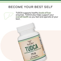 Thumbnail for TUDCA Bile Salts Liver Support Supplement, 500mg Servings, Liver and Gallbladder Cleanse Supplement (60 Capsules, 250mg) Genuine Bile Acid TUDCA with Strong Bitter Taste by Double Wood