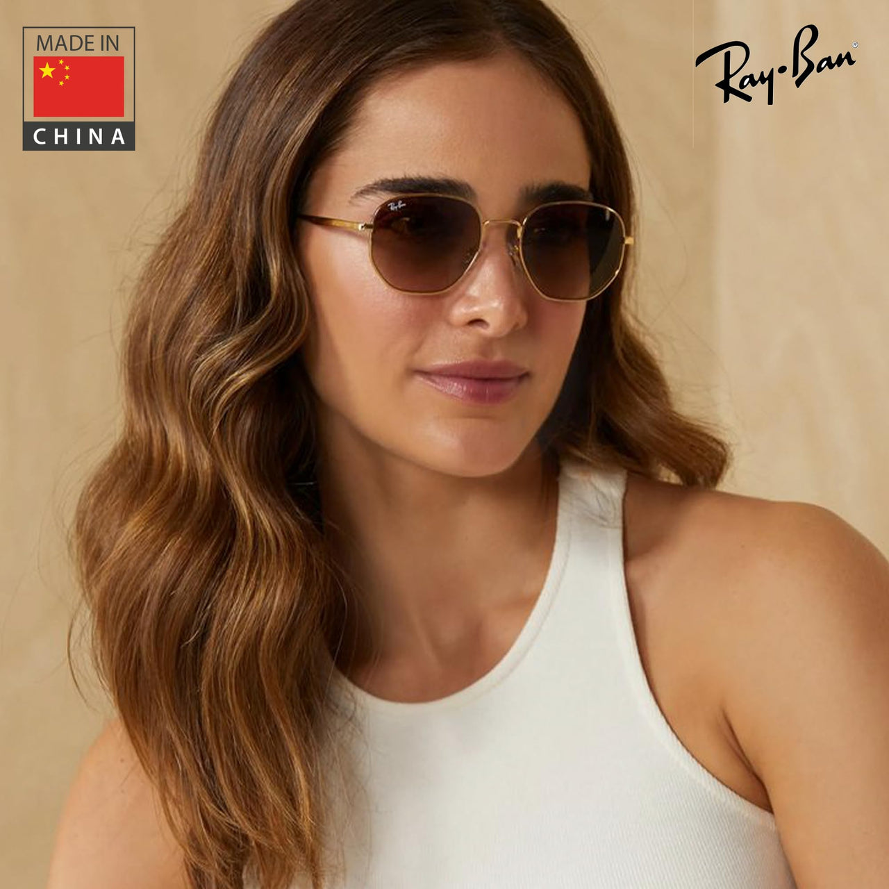 Ray-Ban RB3682 Square-Round Shaped Non-Polarized Sunglasses for Men & Women – Includes Official RAYBAN Eyewear Kit – Ideal Formal & Casual Wear Sunglasses – Gradient Brown Lens