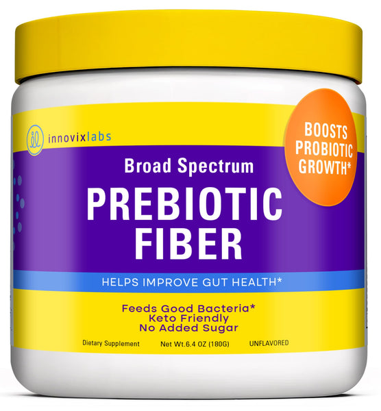 InnovixLabs Prebiotic Fiber Powder for Gut & Digestive Health, High Fiber Supplement for Women and Men with Chicory Root, FOS, Acacia, Inulin, Soluble & Insoluble Fiber, No Added Sugar, 30-Day Supply