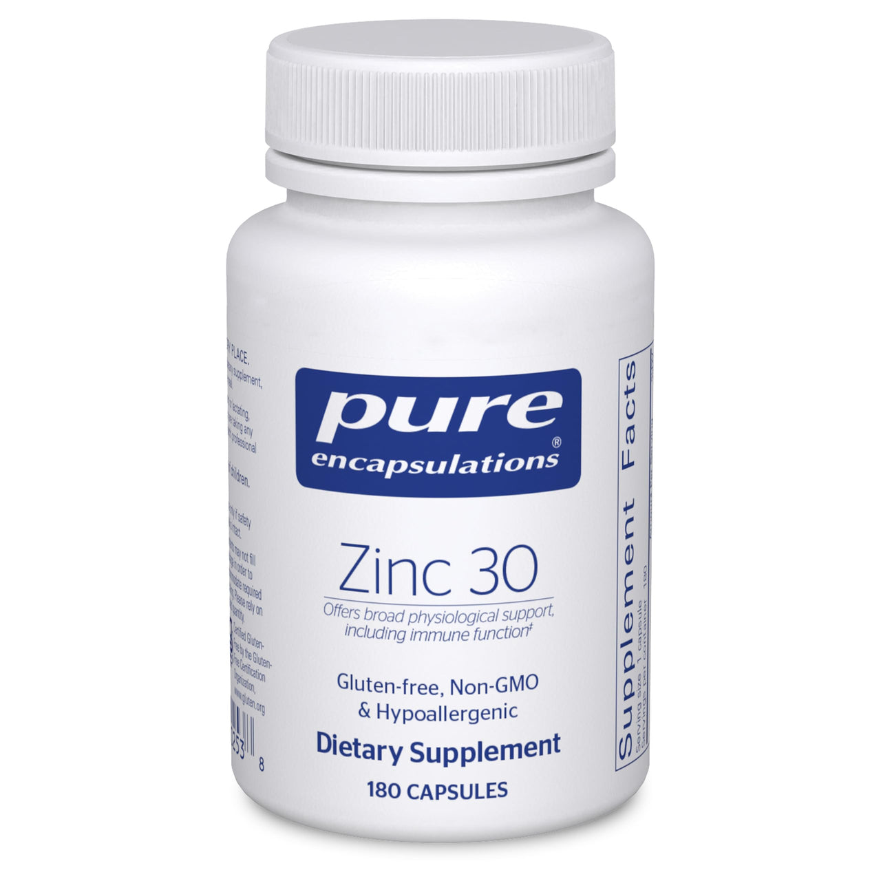 Pure Encapsulations Zinc 30 mg - Supplement for Immune System Support, Growth and Development, and Wound Healing* - with Zinc Picolinate 30 mg - 180 Capsules