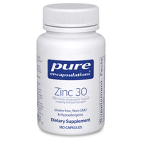 Thumbnail for Pure Encapsulations Zinc 30 mg - Supplement for Immune System Support, Growth and Development, and Wound Healing* - with Zinc Picolinate 30 mg - 180 Capsules