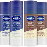 Thumbnail for Vaseline Lotion Bundle, Cocoa Shimmer Jelly Stick Highlighter & Luminizer + All Over Body Balm Stick, Vaseline Cocoa Butter, Body Balm Skin Care Set, Petroleum Jelly for Dry Skin (4 Piece Set)
