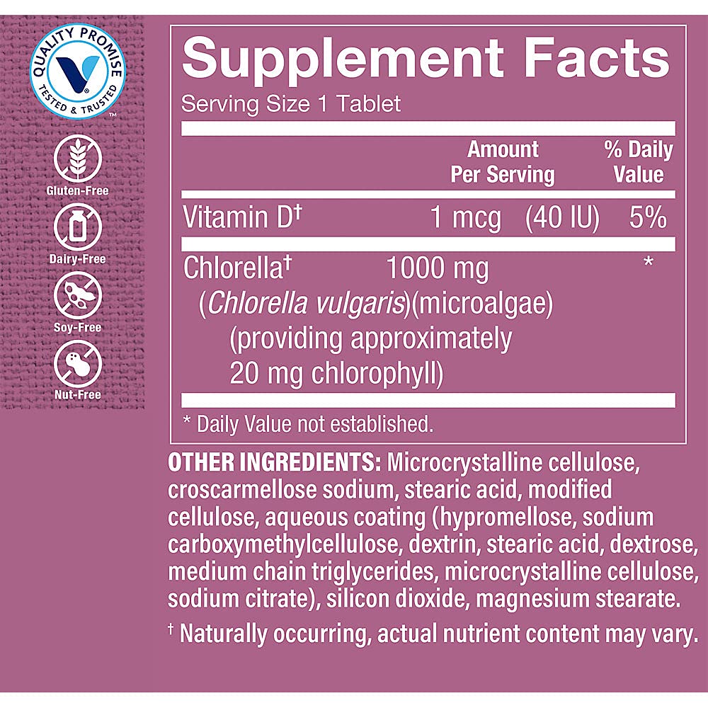 The Vitamin Shoppe Super Chlorella 1000 MG (100 Tablets)