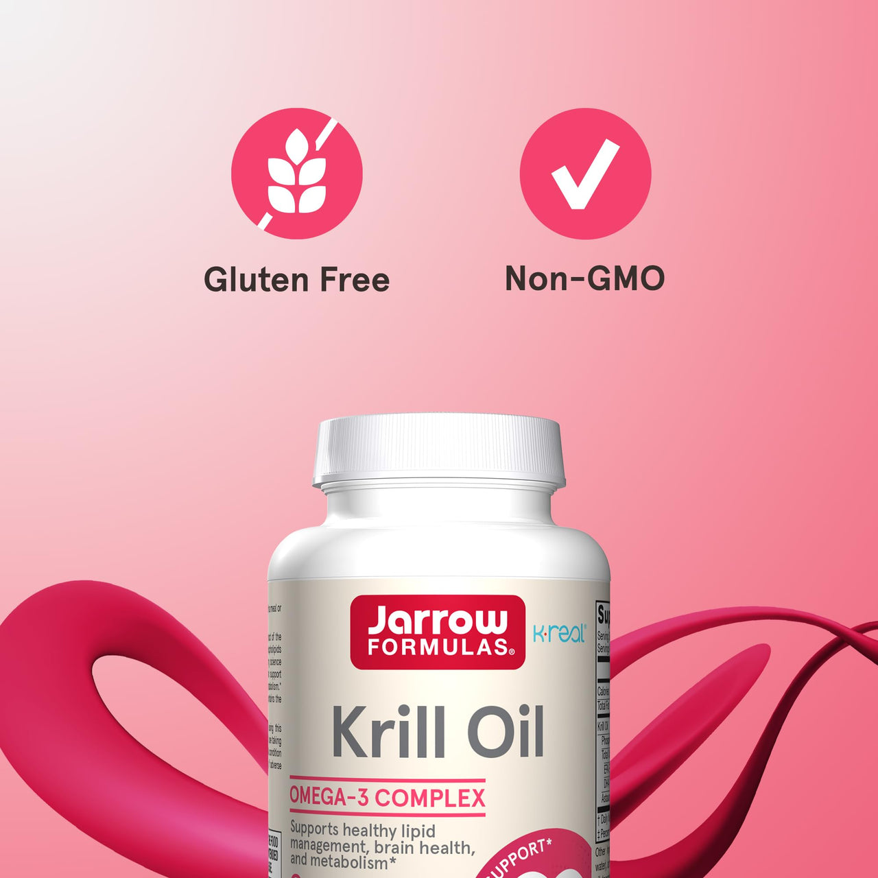 Jarrow Formulas Krill Oil - Phospholipid Omega-3 Complex with Astaxanthin - 120 Softgels - 60 Servings - Supports Lipid Management, Metabolism, Brain & Heart Health - EPA & DHA - Gluten Free - Non-GMO
