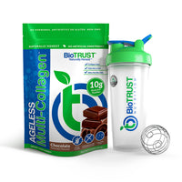 Thumbnail for BioTrust Ageless Multi Collagen 5-in-1 Protein Powder (Chocolate) BlenderBottle Bundle