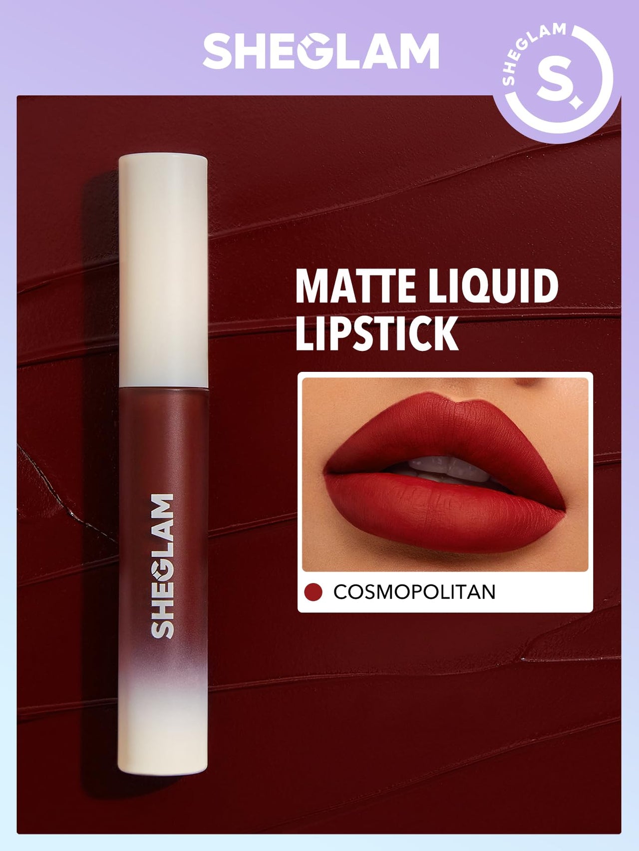 SHEGLAM Matte Allure Liquid Lipstick Long Lasting High Pigment Lipstick Nourishing Sunflower Oil Reduce Lip Care-Cosmopolitan