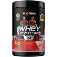 Thumbnail for Six Star Whey Protein Plus Powder + Immune Support, Isolate & Peptides + Muscle Builder for Gain & Recovery, Strawberry, 32 Oz