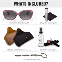 Thumbnail for Ray-Ban RB4101 JACKIE OHH TRANSPARENT POLARIZED Butterfly Shaped Sunglasses for Men & Women – Includes Official Rayban Eyewear Kit – Ideal Formal & Casual Wear Sunglasses – Grey Gradient Lens