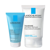 Thumbnail for La Roche-Posay Toleraine Skin Care Set, Double Repair Face Moisturizer 100ml & Purifying Foaming Facial Cleanser 50ml, Oil Free Moisturizer & Face Wash For Oily Skin, Formulated with Niacinamide