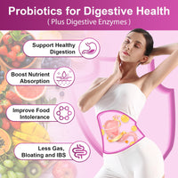 Thumbnail for NATURE TARGET Probiotics for Women, 100 Billion CFUs Probiotic with Digestive Enzymes & Prebiotics, Vaginal Probiotics with Cranberry for Urinary Tract Health, pH Balance, 90 Veggie Capsules