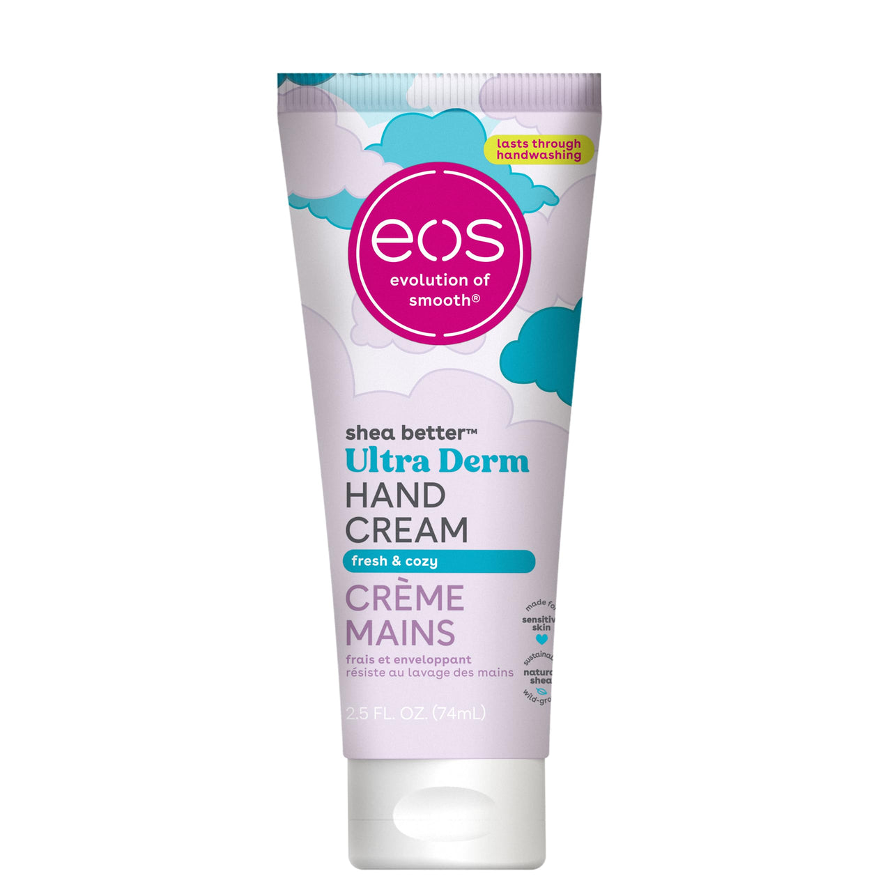 eos Shea Better Hand Cream – Fresh & Cozy, Hand Lotion, Hand Lotion for Dry Skin, Hydrating, Shea Butter, Dry Skin Relief, Travel Size, 2.5 oz